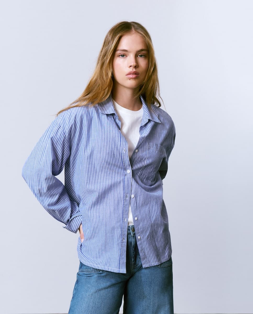 Brownie Camisa de mujer básica de rayas