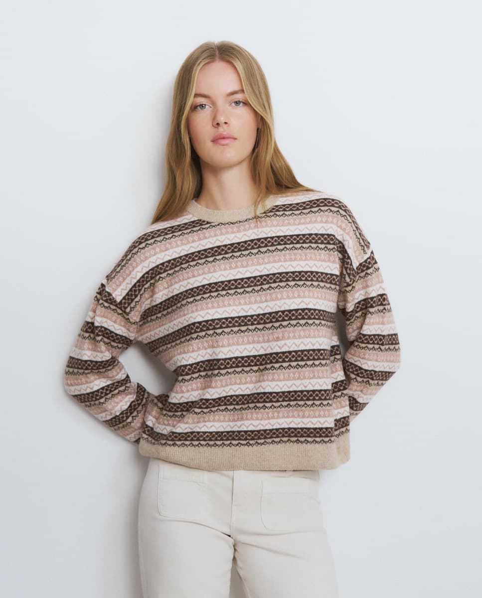 Brownie Jersey de mujer estampado jacquard