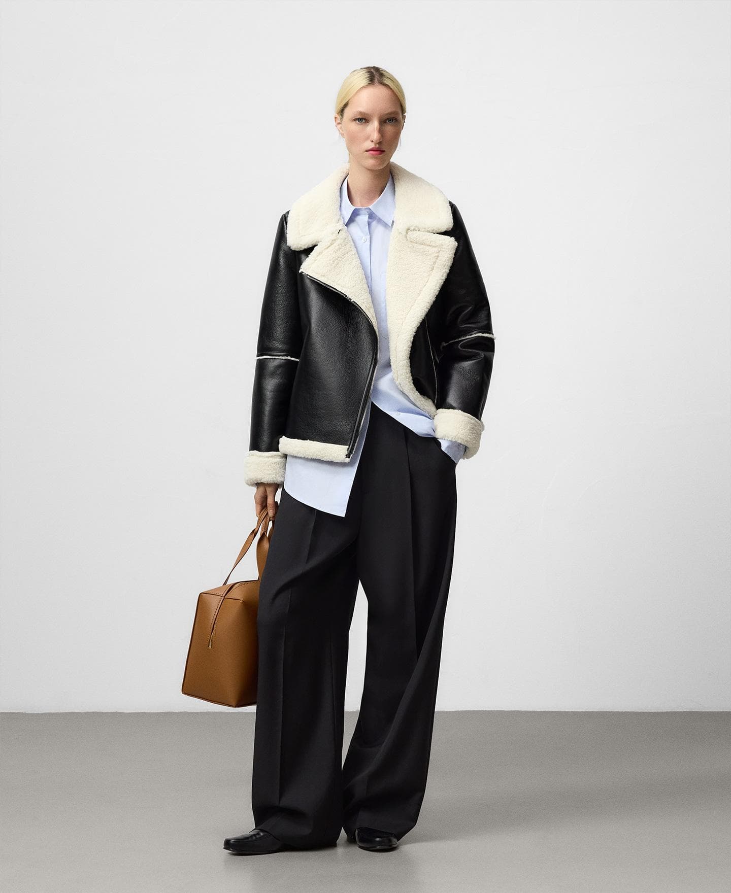 Adolfo Dominguez Cazadora biker de mujer doble faz en Piel No Piel